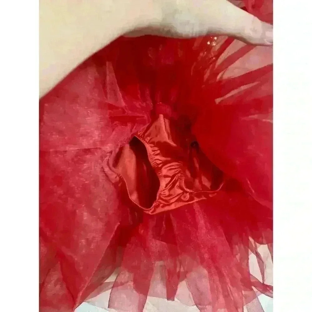 Dance Costume Child Small Red Gold Ballet Dance Sequin Tutu Dress‎ - Picture 6 of 9